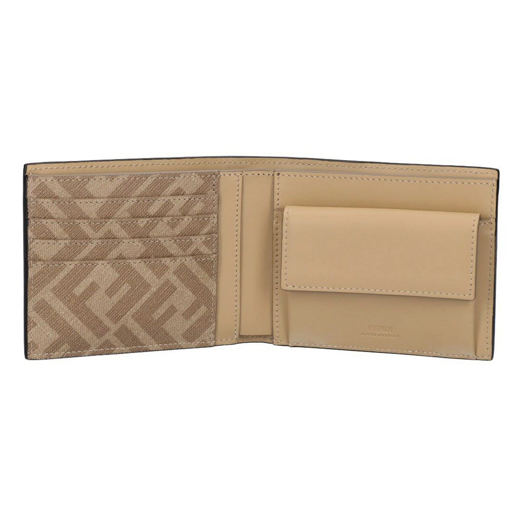 フェンディ FENDI メンズ 折財布 ニつ折り財布 小銭入れ付き 7M0373 AV86 F19VE SAND+PALLADIUM