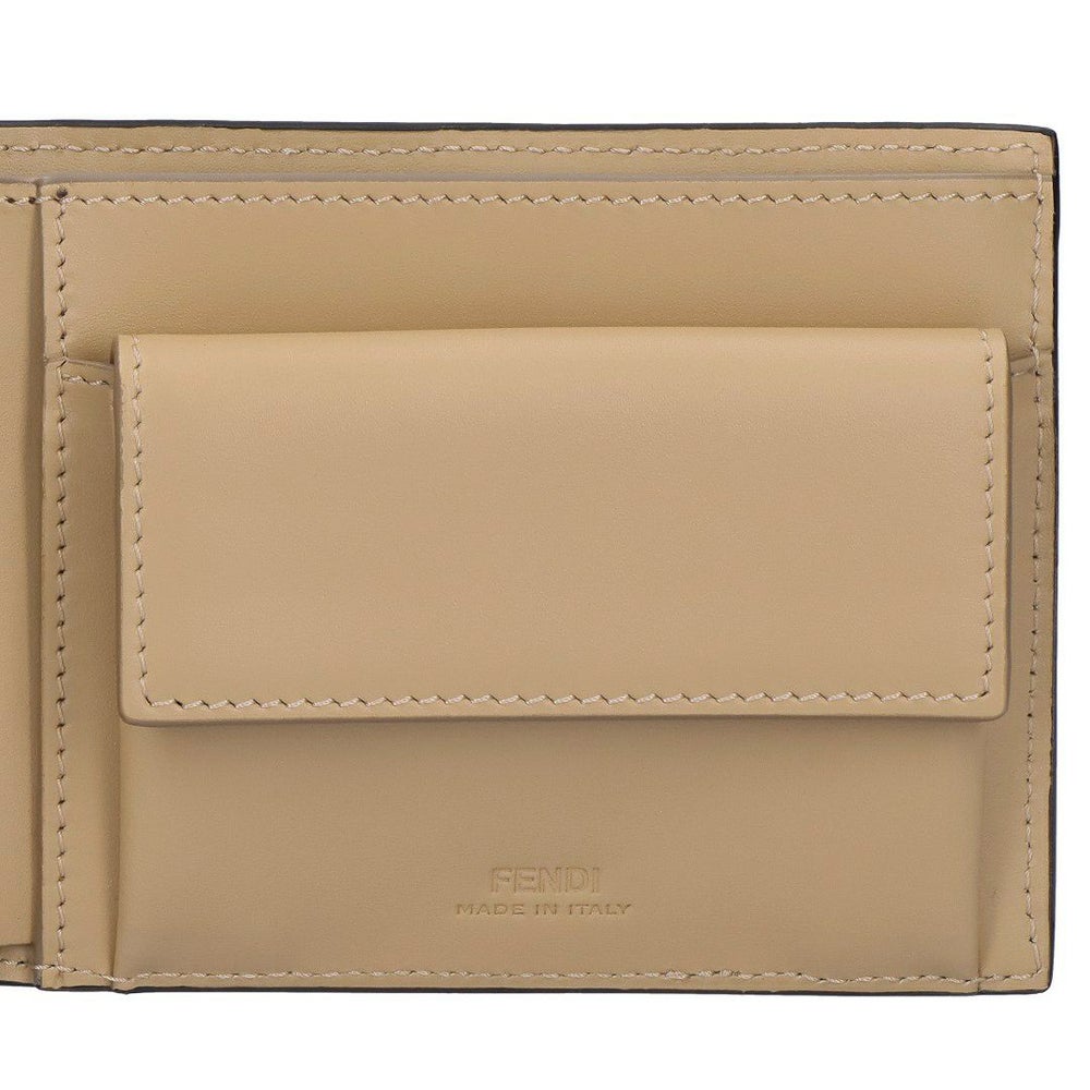 フェンディ FENDI メンズ 折財布 ニつ折り財布 小銭入れ付き 7M0373 AV86 F19VE SAND+PALLADIUM