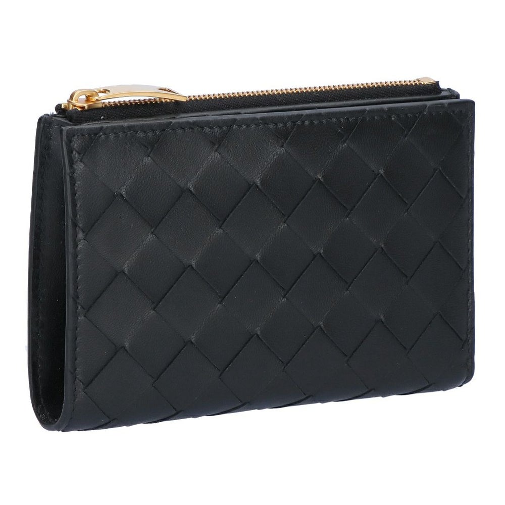 ボッテガヴェネタ BOTTEGA VENETA 折財布 二つ折り財布 イントレチャート 749940 XCPP2 8425 BLACK-GOLD