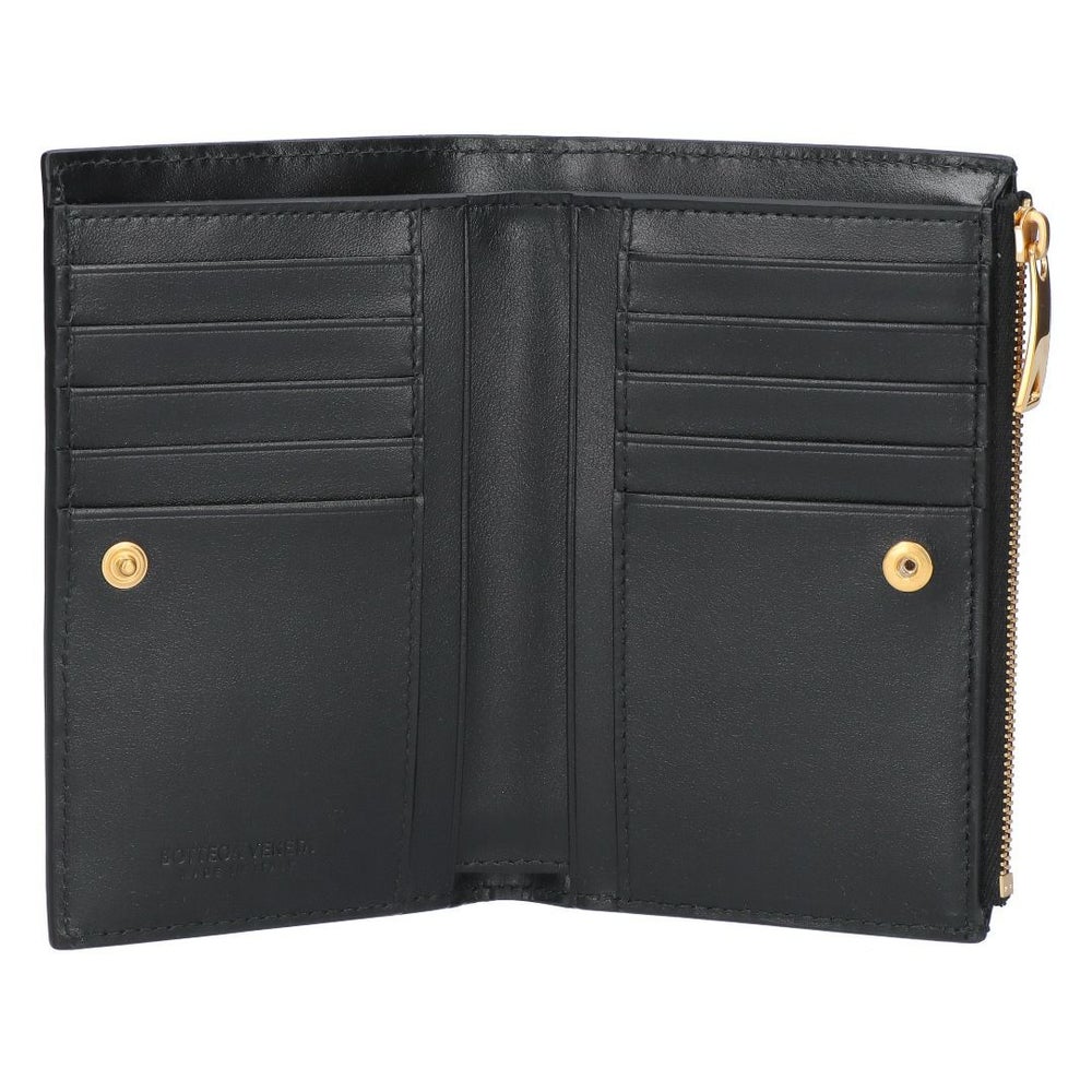 ボッテガヴェネタ BOTTEGA VENETA 折財布 二つ折り財布 イントレチャート 749940 XCPP2 8425 BLACK-GOLD