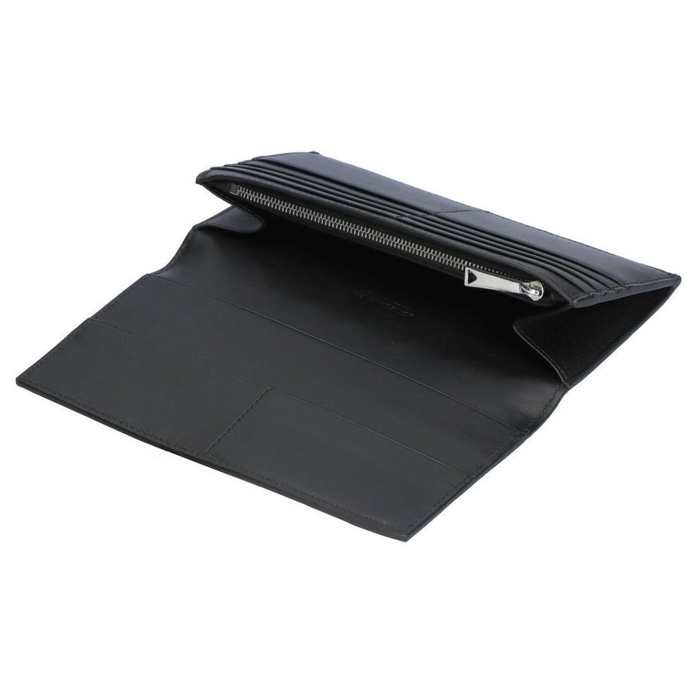 ボッテガヴェネタ BOTTEGA VENETA メンズ 長財布 イントレチャート 814673 VCPQ4 8803 BLACK-SILVER