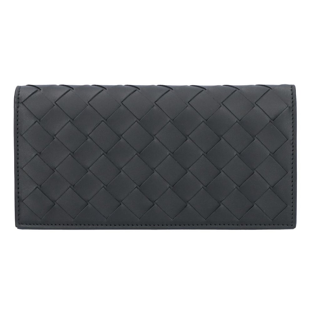 ボッテガヴェネタ BOTTEGA VENETA メンズ 長財布 イントレチャート 814673 VCPQ4 8803 BLACK-SILVER