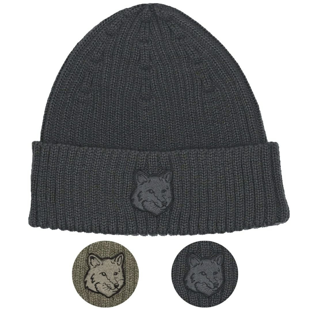 メゾンキツネ MAISON KITSUNE 帽子 ニット帽 ニットキャップ
