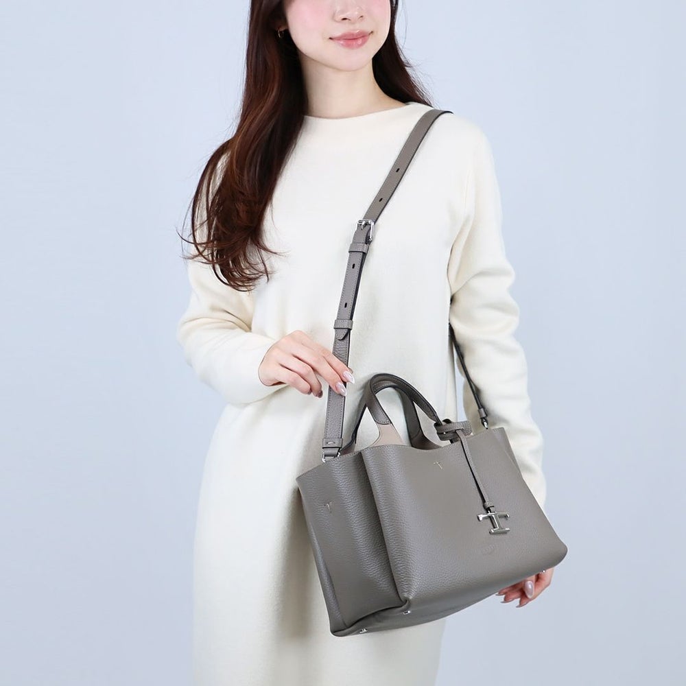 トッズ TODS 2WAYバッグ Tタイムレス XBWAPAFL100 QRI 9O15 D.GRAY レザー バッグ ミニ