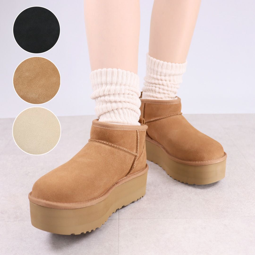 アグ UGG レディース 靴 ブーツ 厚底ブーツ ショートブーツ ムートン
