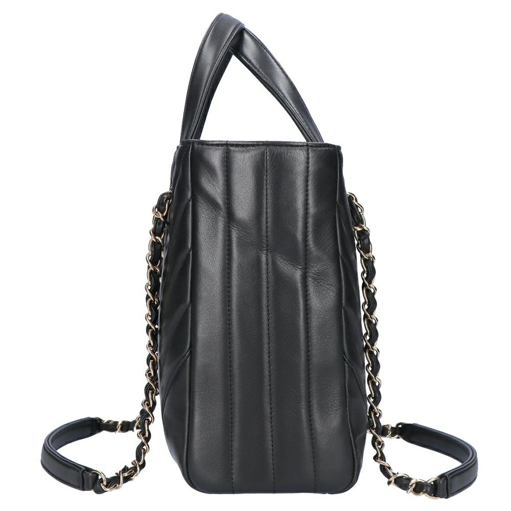【リユース品】 シャネル CHANEL バッグ トートバッグ Vステッチチェーントートバッグ A91642 ブラック/ゴールド金具 【お取り寄せ】