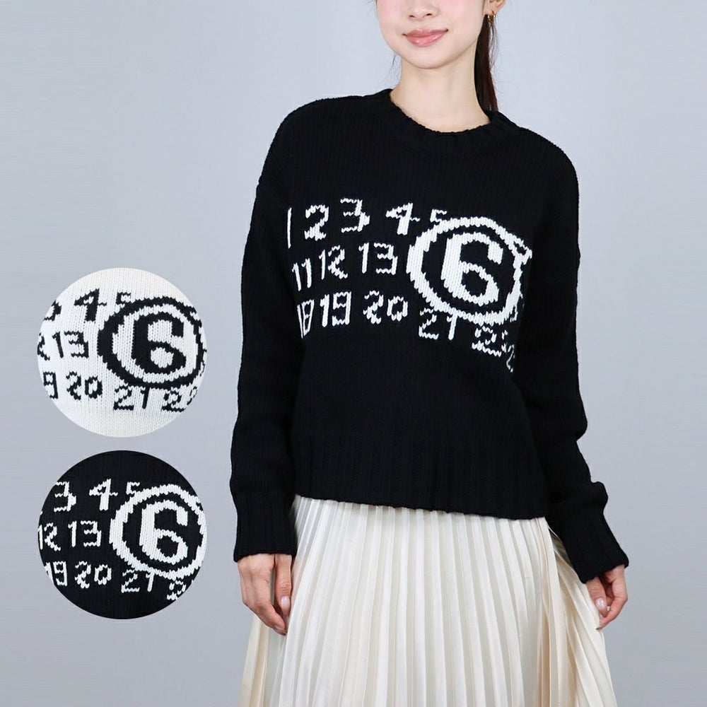 エムエムシックス メゾンマルジェラ MM6 MAISON MARGIELA キッズセーター レディースセーター ロゴニット MM6K49U-M60882