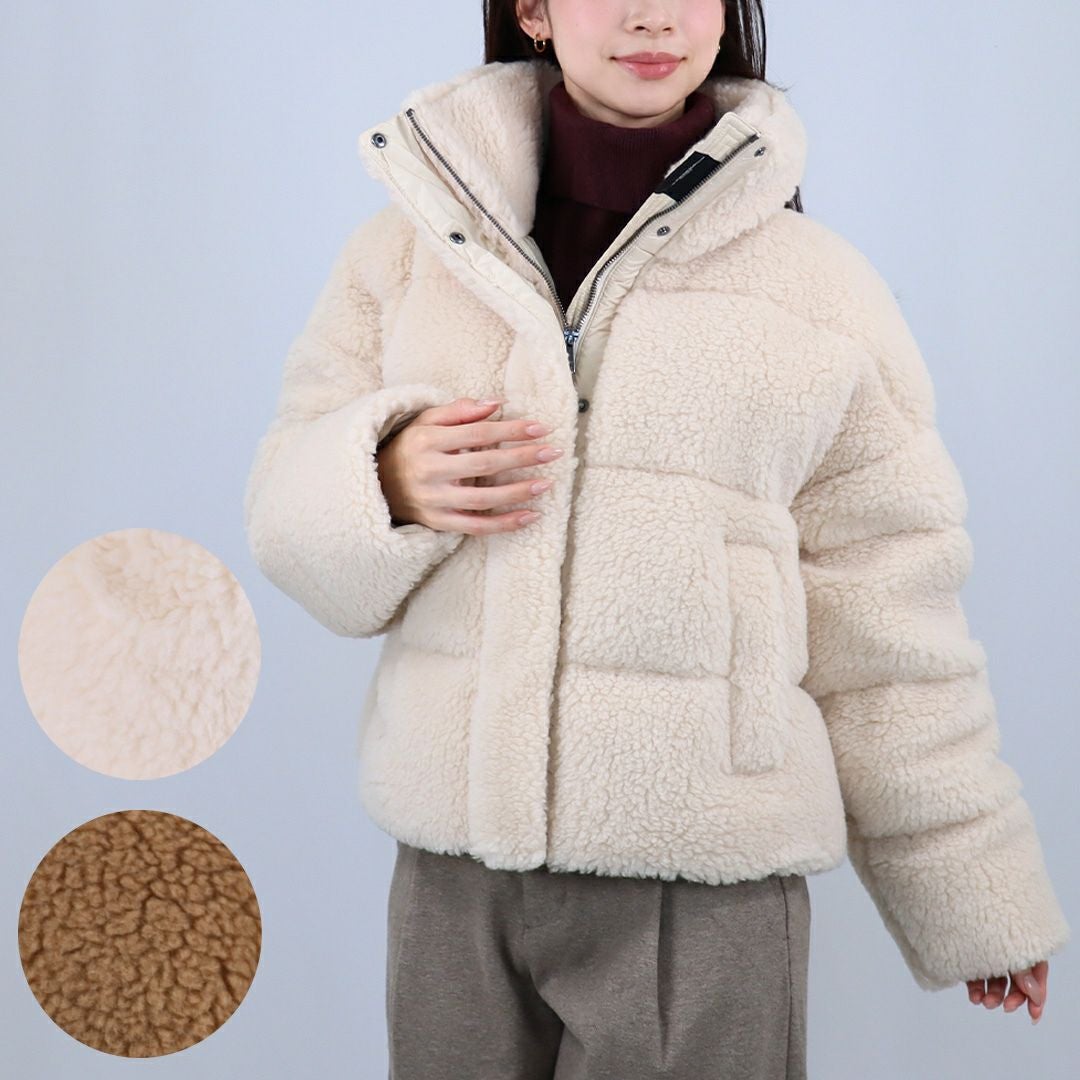 Max Mara　ミンクファー付き　フーディダウンジャケット　エクリュ マックスマーラウィークエンド MAXMARA WEEKEND レディースダウン