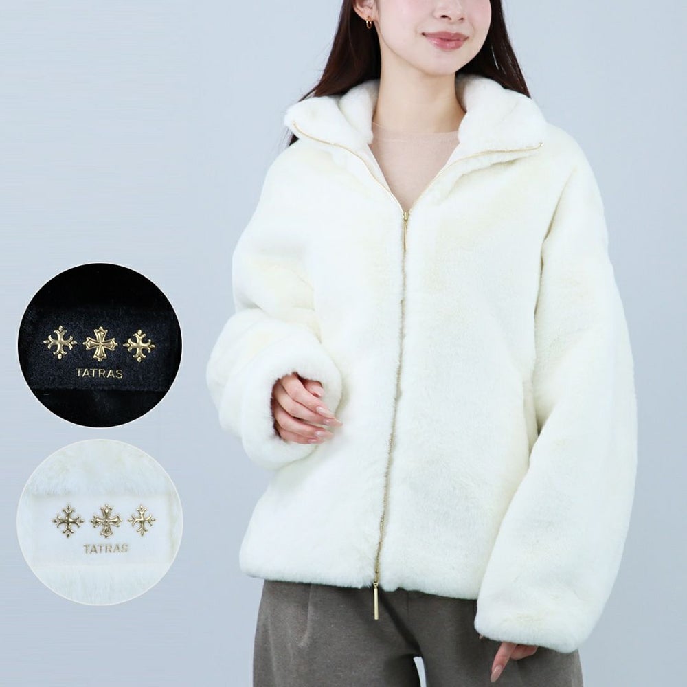 タトラス TATRAS レディースジャケット もこもこ エコファー ボアブルゾン ボアジャケット フルジップ スタンドカラー BARBRA バルブラ LJXA0038033588