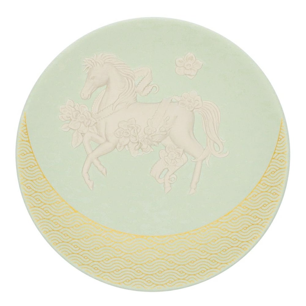 ウェッジウッド WEDGWOOD ラウンドトレイ 皿 置物 イヤープレート 2026 ジャスパーウェア 75612 ストーンウェア 干支 ジャスパー エト ウマ 【お取り寄せ】