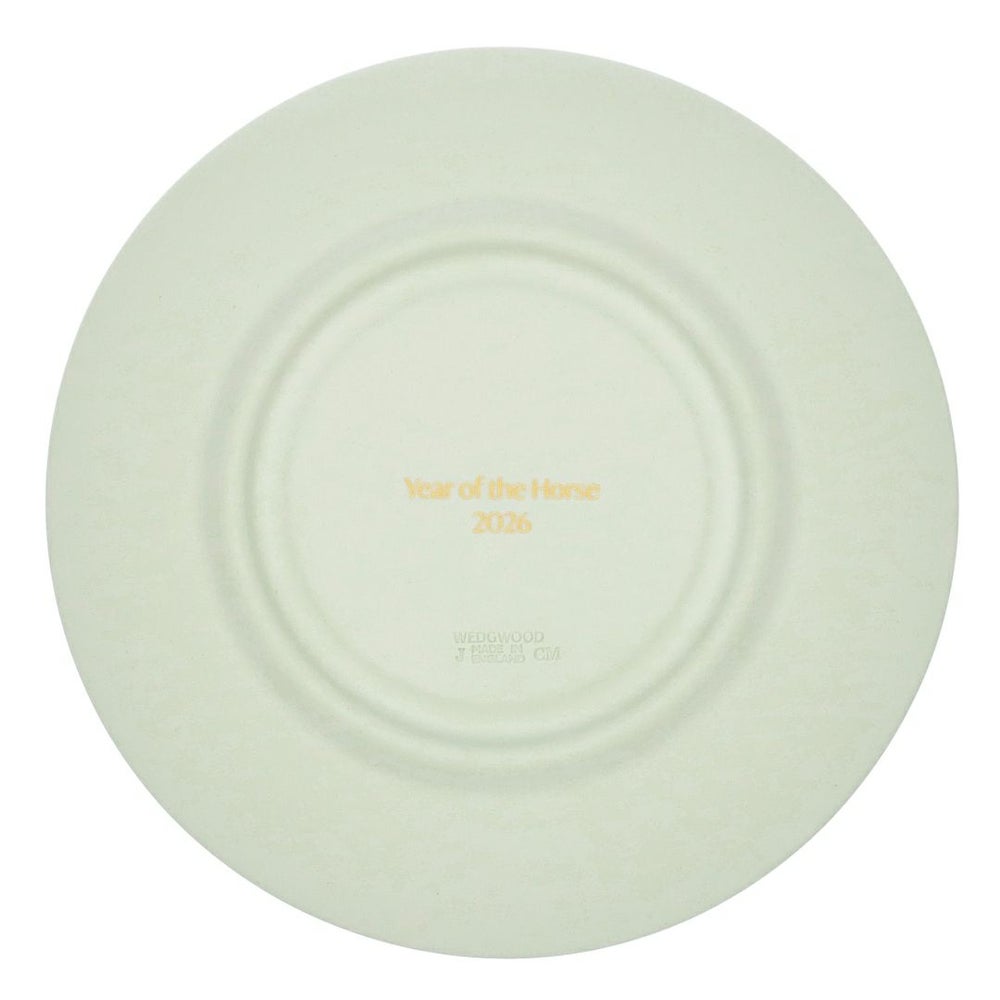 ウェッジウッド WEDGWOOD ラウンドトレイ 皿 置物 イヤープレート 2026 ジャスパーウェア 75612 ストーンウェア 干支 ジャスパー エト ウマ 【お取り寄せ】