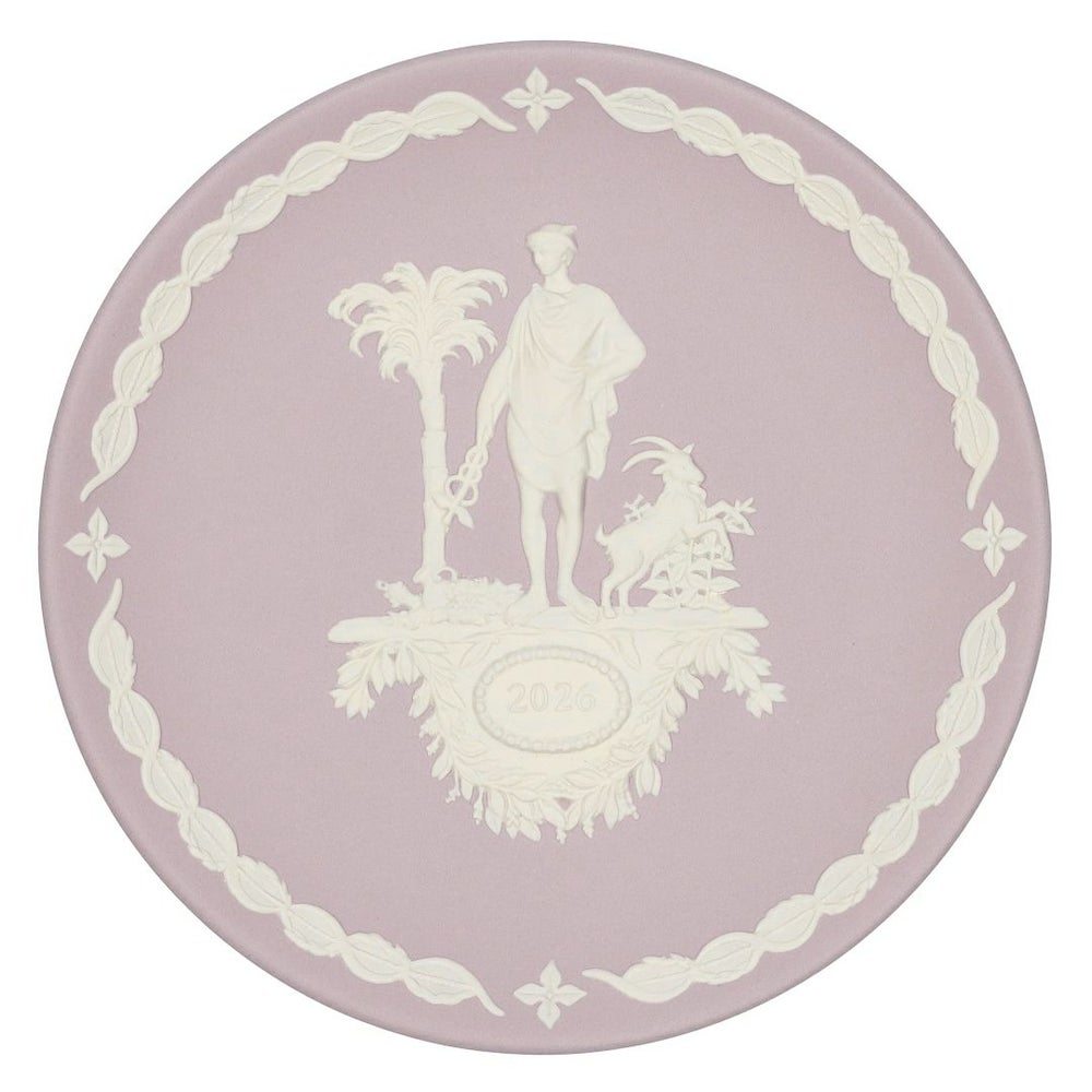 ウェッジウッド WEDGWOOD ラウンドトレイ 皿 置物 イヤープレート 2026 ジャスパーウェア 75611 ストーンウェア 【お取り寄せ】