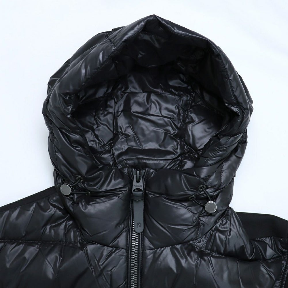 マッカージュ MACKAGE メンズアウター メンズジャケット メンズダウン ライトダウンジャケット ジップアップ フーディ コンビネーションジャケット ジャージダウン FRANK-R C0001 BLACK