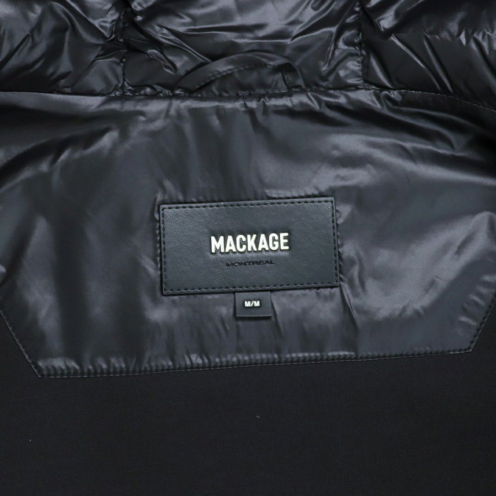 マッカージュ MACKAGE メンズアウター メンズジャケット メンズダウン ライトダウンジャケット ジップアップ フーディ コンビネーションジャケット ジャージダウン FRANK-R C0001 BLACK