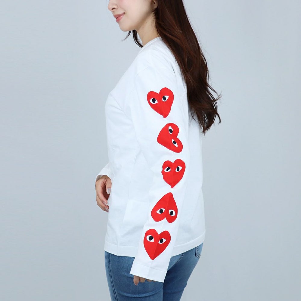 コムデギャルソン COMME DES GARCONS ユニセックス 長袖 Tシャツ ロンT PLAY プレイ T262 ソデロゴﾞLT