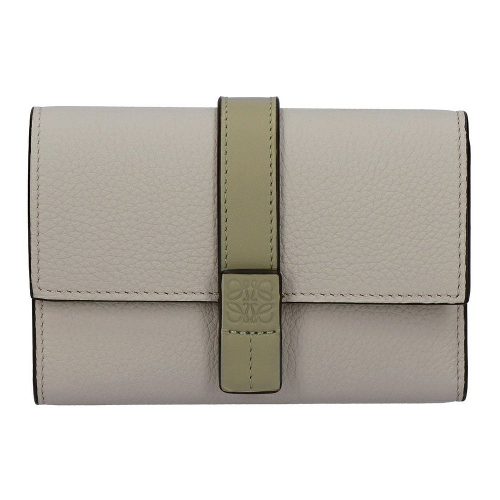 ロエベ LOEWE 折財布 三つ折り財布 スモール ヴァーティカル ウォレット C660S86X04 5666 SHELL GREY/EUCALYPTUS