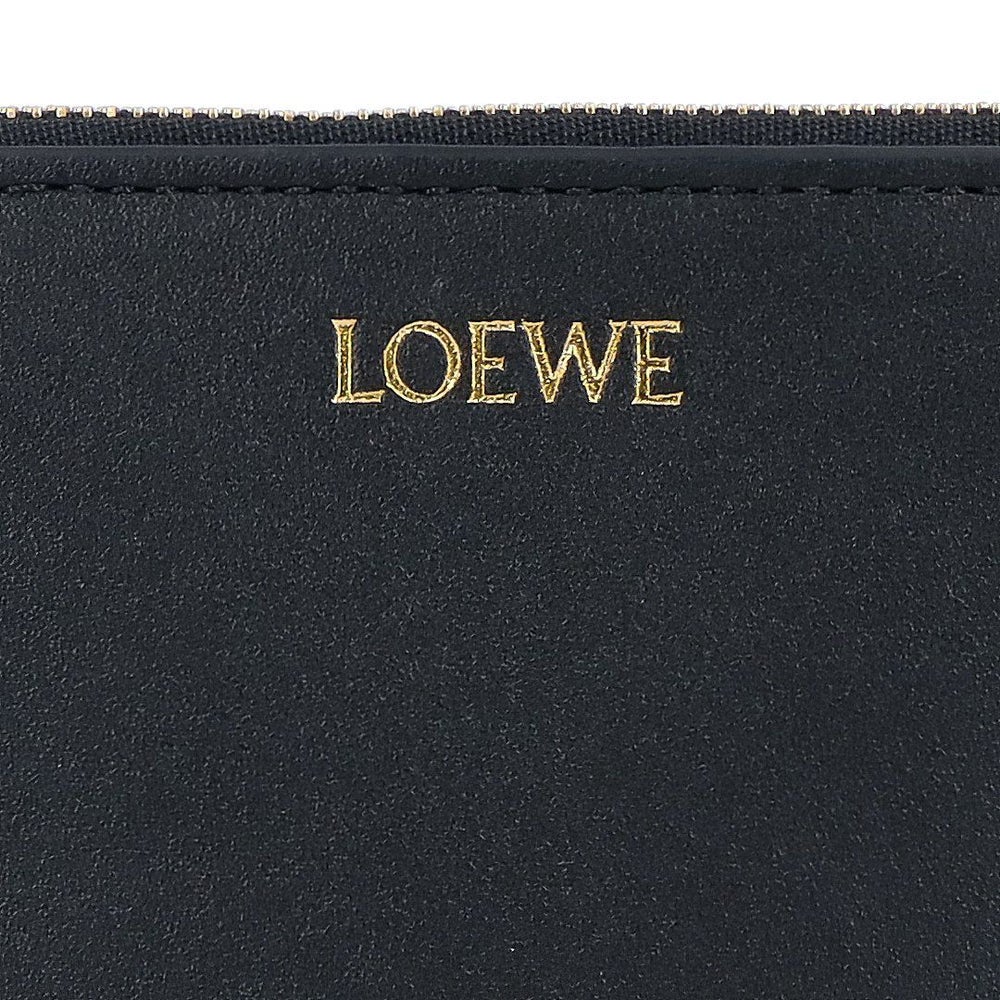 ロエベ LOEWE 小銭入れ コインケース コンパクトウォレット ノット ジップ コインパース CEM1ZCPX02 6036 BLACK/BRIGHT ORANGE