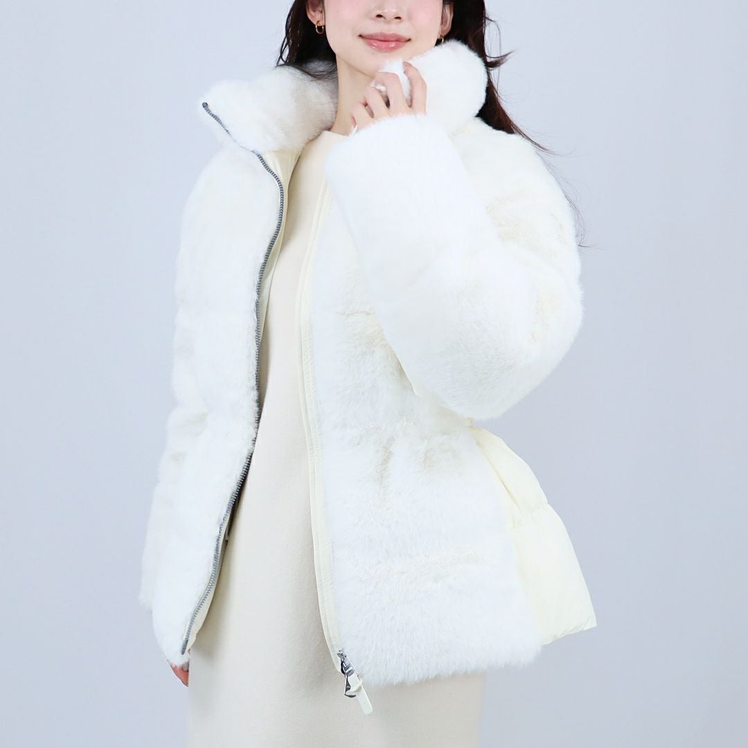 マッカージュ MACKAGE レディスダウンジャケット エコファー もこもこ