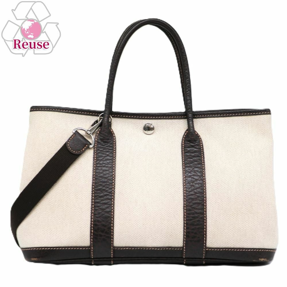 【リユース品】 エルメス HERMES バッグ ハンドバッグ ガーデンパーティTPM アイボリー系 【お取り寄せ】