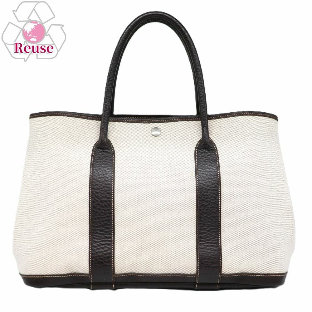 【リユース品】 エルメス HERMES バッグ ハンドバッグ ガーデンパーティPM アイボリー系 【お取り寄せ】