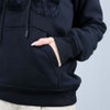アグ UGG レディーススウェット パーカー フーディ ロゴスウェット プルオーバー カンガルーポケット REY FUZZY LOGO HOODIE 1121385 BLACK