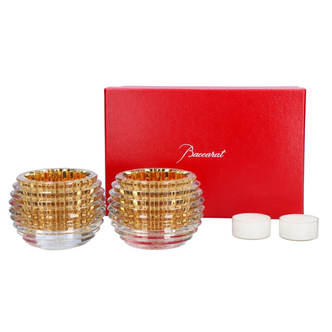 バカラ BACCARAT キャンドルホルダー ゴールド 2個セット