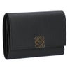ロエベ LOEWE 折財布 三つ折り財布 アナグラム ヴァーティカル ウォレットスモール C821S33X12 1206 BLACK/GOLD 【お取り寄せ】