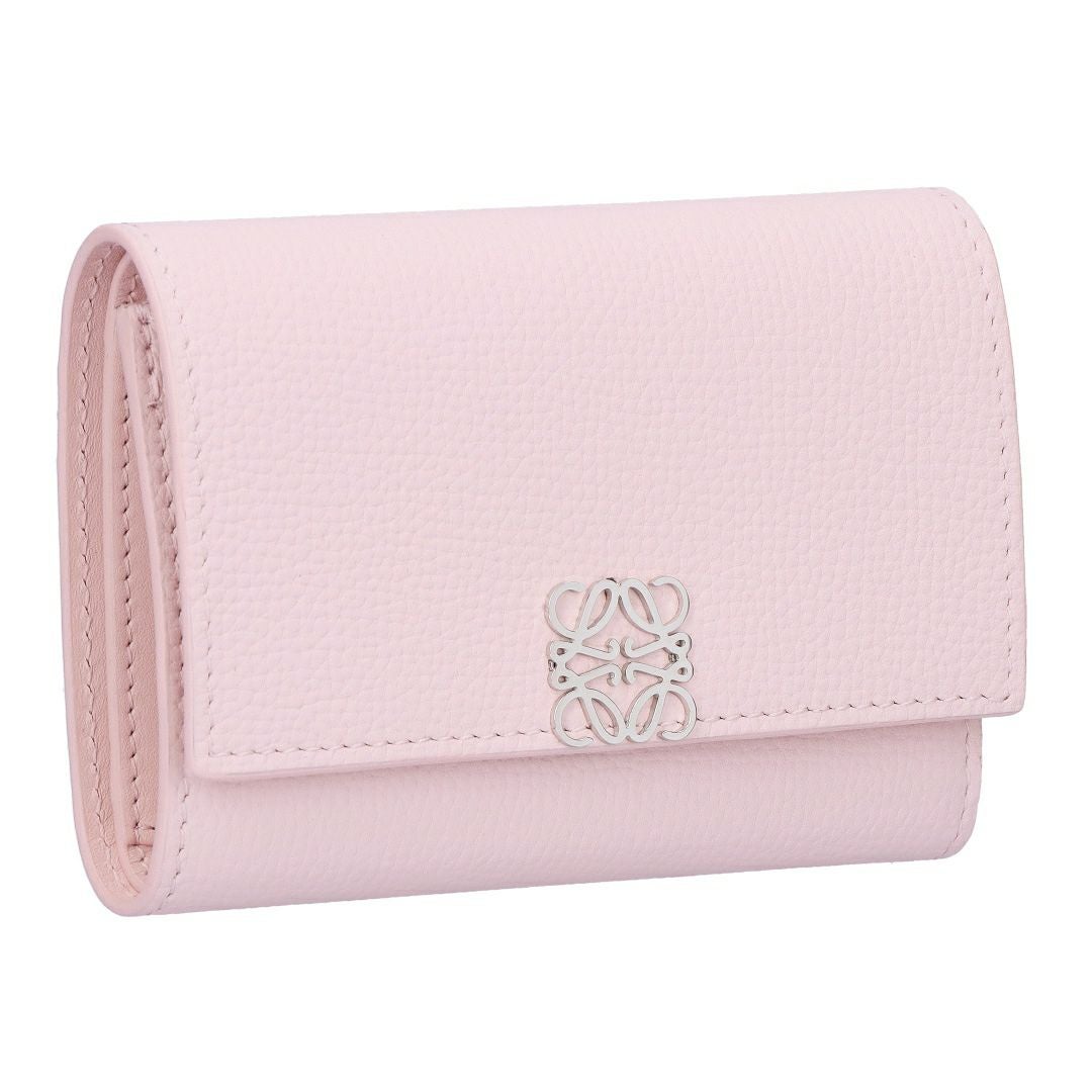 LOEWE ピンク 三つ折り財布　箱付き LOEWE（ロエベ） OEWE 三つ折り財布 コンパクトウォレット リネン
