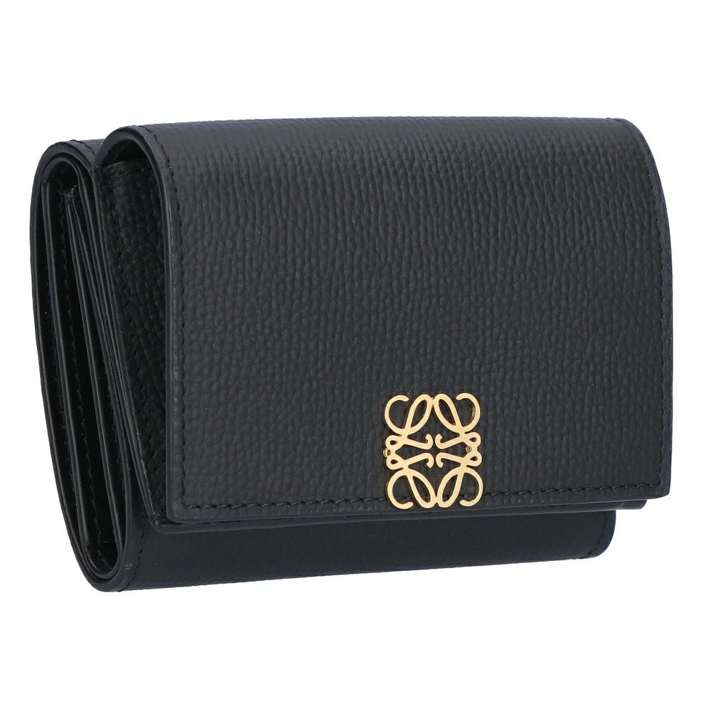 ロエベ LOEWE 折財布 三つ折り財布 アナグラム トライフォールド ウォレット C821TR2X16 1206 BLACK/GOLD 【お取り寄せ】