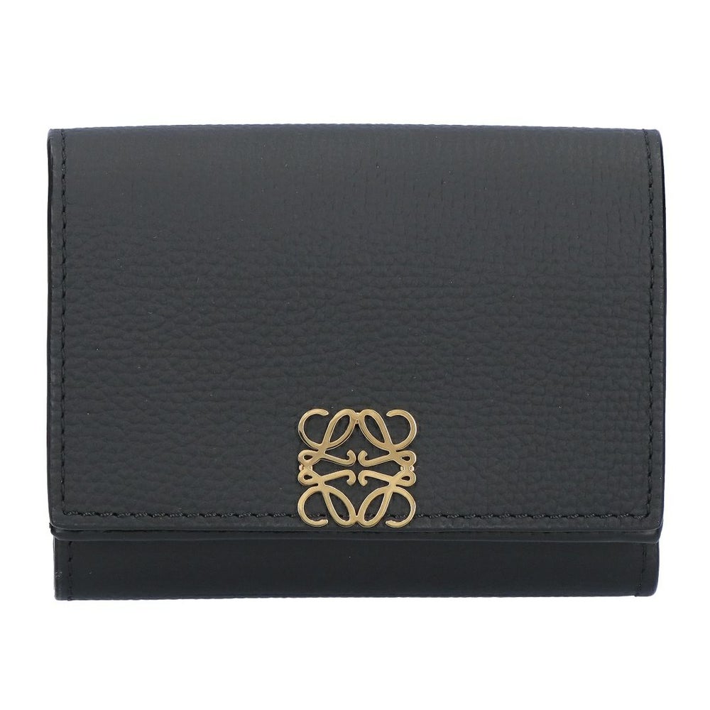 ロエベ LOEWE 折財布 三つ折り財布 アナグラム トライフォールド ウォレット C821TR2X16 1206 BLACK/GOLD 【お取り寄せ】
