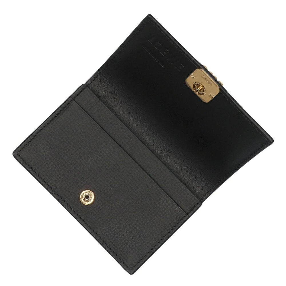 ロエベ LOEWE カードケース 名刺入れ アナグラム ビジネス カードフォルダー C821M97X08 1206 BLACK/GOLD 【お取り寄せ】