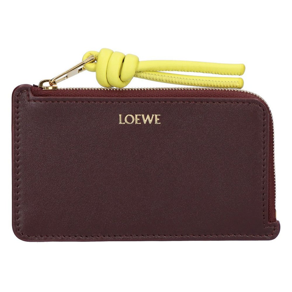 ロエベ LOEWE コインケース カードケース フラグメントケース ノット コイン カードホルダー CEM1Z40X02 0059 DARK BURGUNDY/LIGHT CITRINEH 【お取り寄せ】