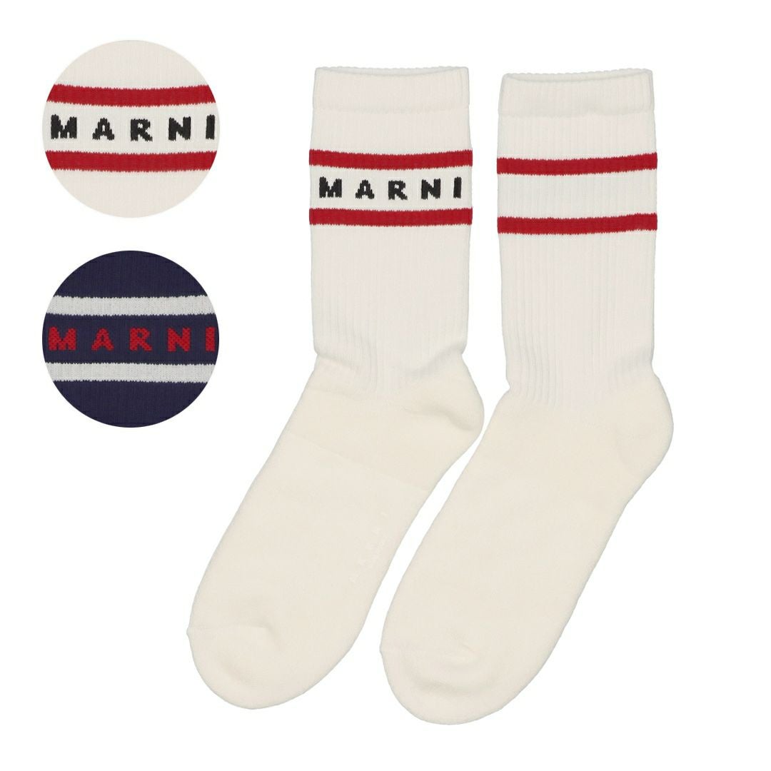 マルニ MARNI キッズ レディース ロゴ ソックス 靴下 MZ42U CALZINO
