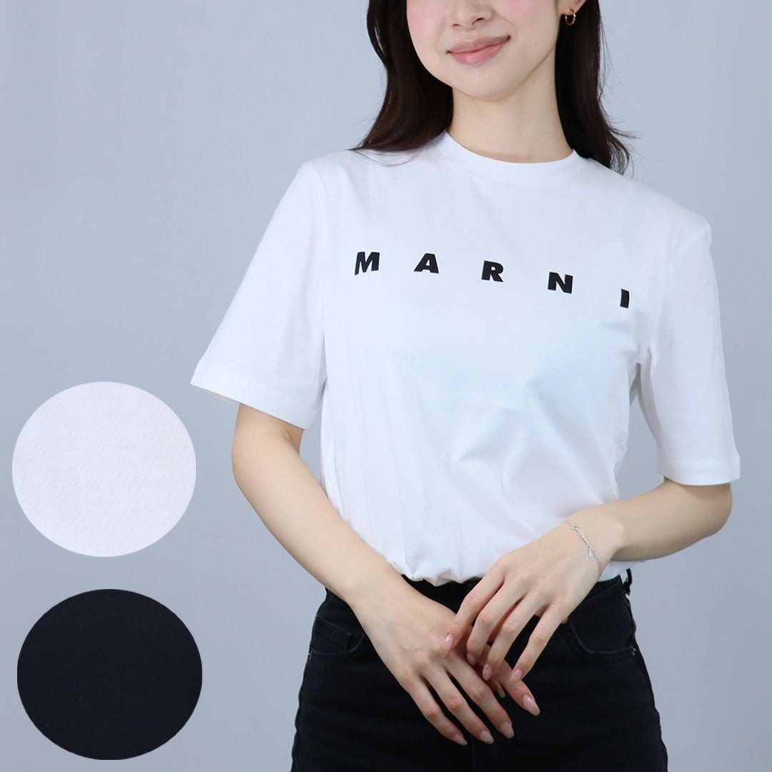 未使用品 タグ付 MARUNI ロゴ刺繍 Tシャツ クルーネック トップス 白 MARNI（マルニ） Tシャツ MARNI KIDS マルニキッズ 大人も着用可能