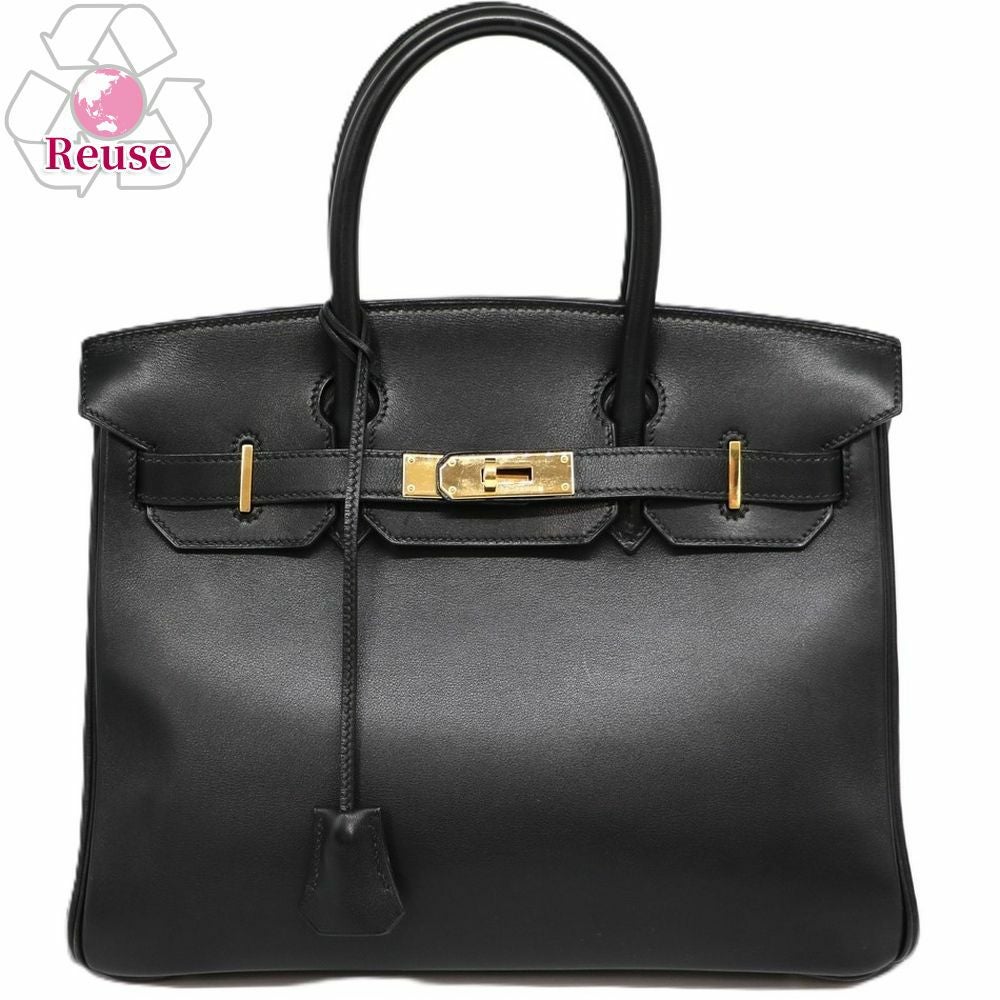 【✨極美品✨】エルメス ブラックサテン バックストラップ パンプス 38 リユース品】 エルメス HERMES バッグ ハンドバッグ バーキン30