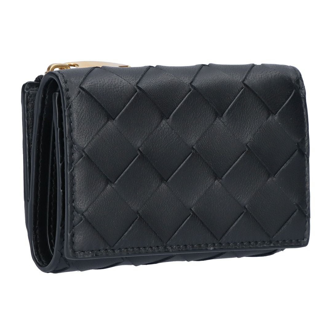 【中古】BOTTEGAVENETA ボッテガヴェネタ 三つ折り財布 コンパクトウォレット イントレチャート レザー ホワイト レディース /181607 BOTTEGA VENETA - 【中古】BOTTEGAVENETA ボッテガヴェネタ 三つ折り