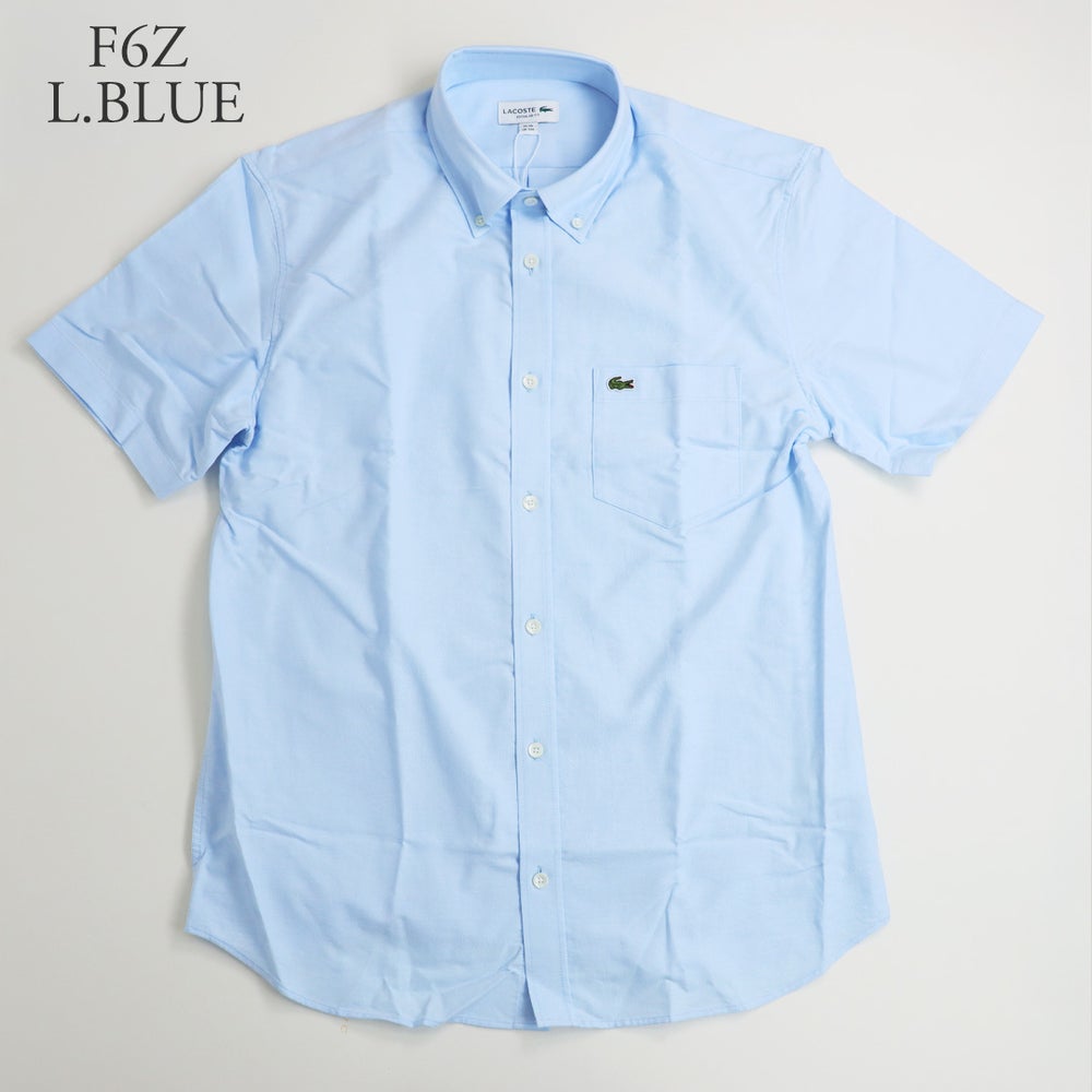 ラコステ LACOSTE メンズシャツ 半袖シャツ Regular Fit Short Sleeved Oxford Shirt CH1917 オックスフォードシャツ コットンシャツ 綿100％ ポケット付 ボタンダウン
