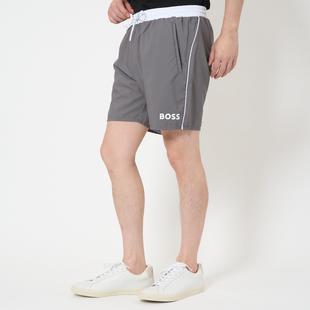 【海外限定品】 BOSS ボス スイム ショーツ 水着 L LL ホワイト 白 ヒューゴボス HUGO BOSS ショートパンツ ビーチウェア 水着 水陸両用