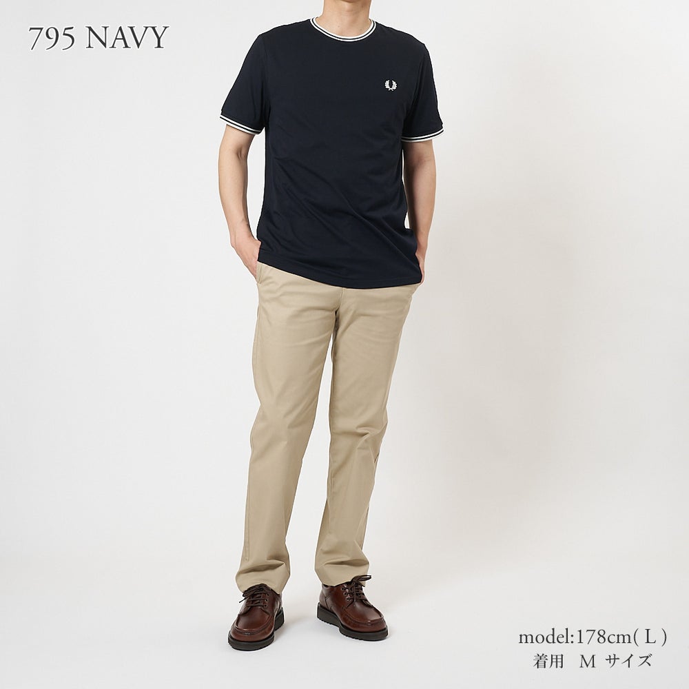フレッドペリー FRED PERRY Tシャツ メンズ レディース ユニセックス 男女兼用 半袖 リンガーTシャツ コットン 綿100% レギュラーフィット クルーネック TWIN TIPPED T-SHIRT M1588V