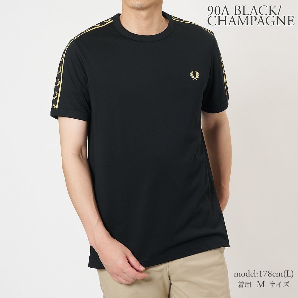 フレッドペリー FRED PERRY Tシャツ メンズ レディース ユニセックス 男女兼用 半袖 リンガーTシャツ コットン 綿100% レギュラーフィット クルーネック CONTRAST TAPE RINGER T-SHIRT M4613