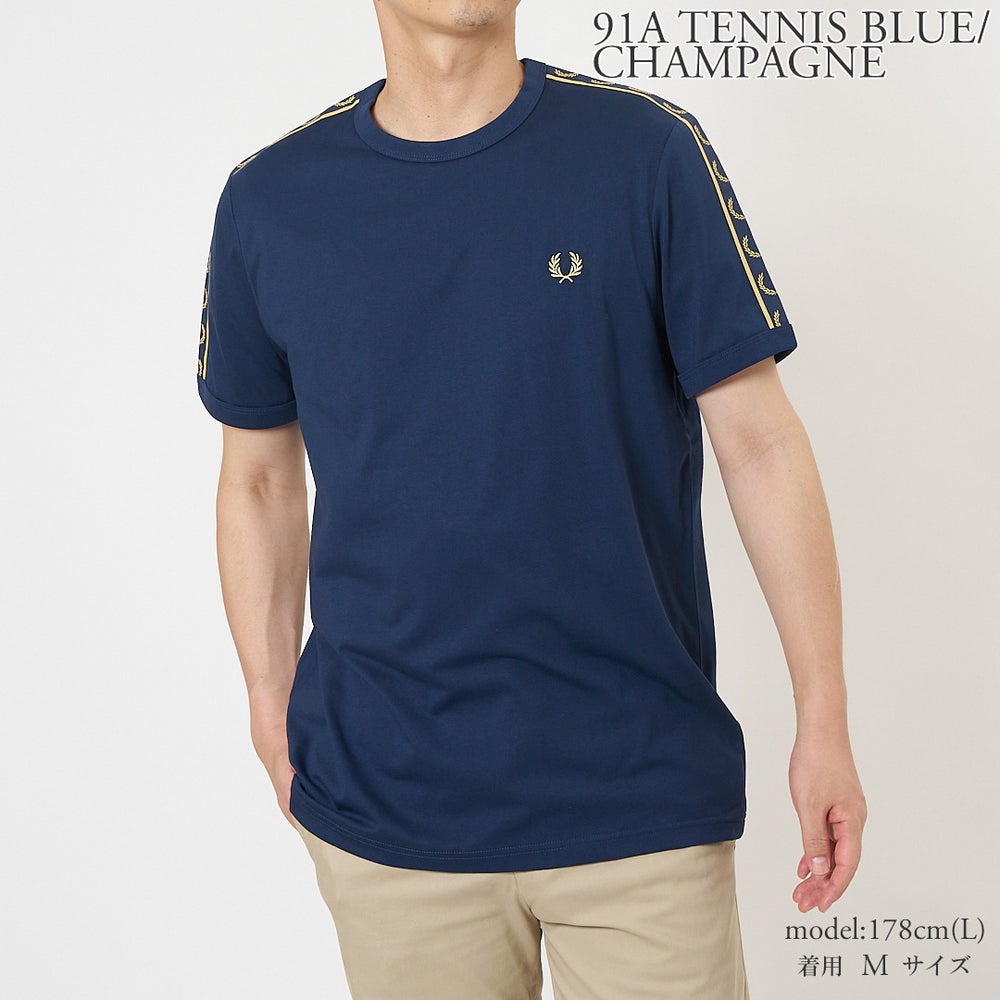 フレッドペリー FRED PERRY Tシャツ メンズ レディース ユニセックス 男女兼用 半袖 リンガーTシャツ コットン 綿100% レギュラーフィット クルーネック CONTRAST TAPE RINGER T-SHIRT M4613