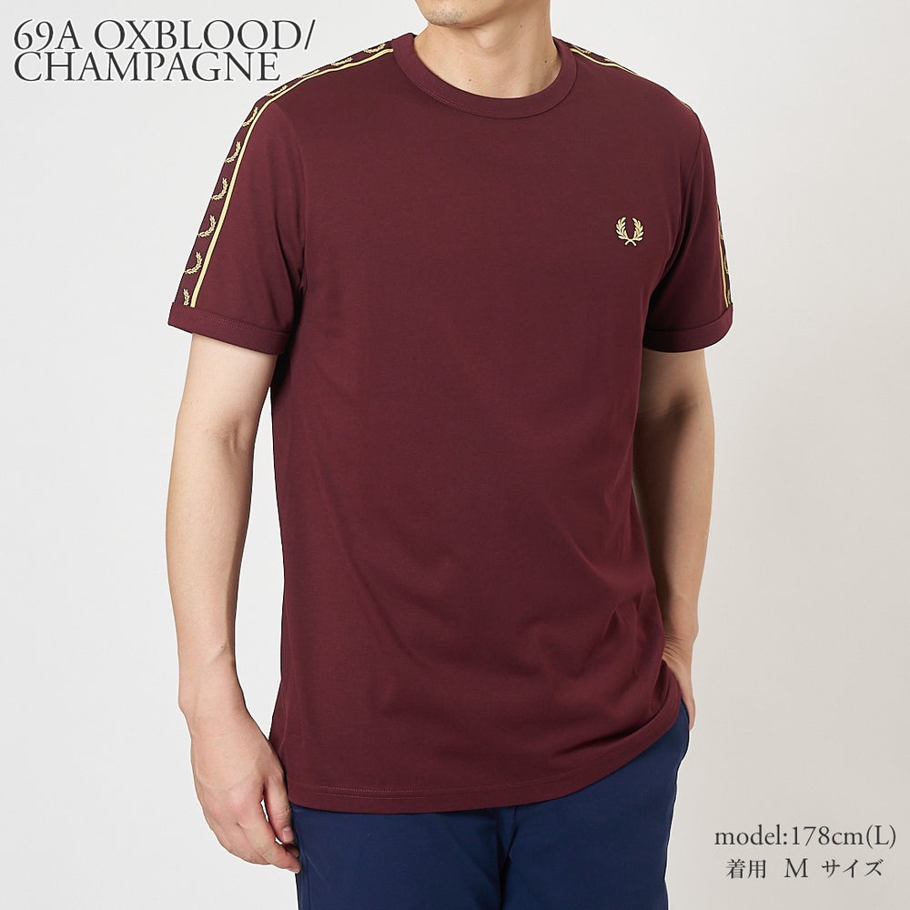 フレッドペリー FRED PERRY Tシャツ メンズ レディース ユニセックス 男女兼用 半袖 リンガーTシャツ コットン 綿100% レギュラーフィット クルーネック CONTRAST TAPE RINGER T-SHIRT M4613