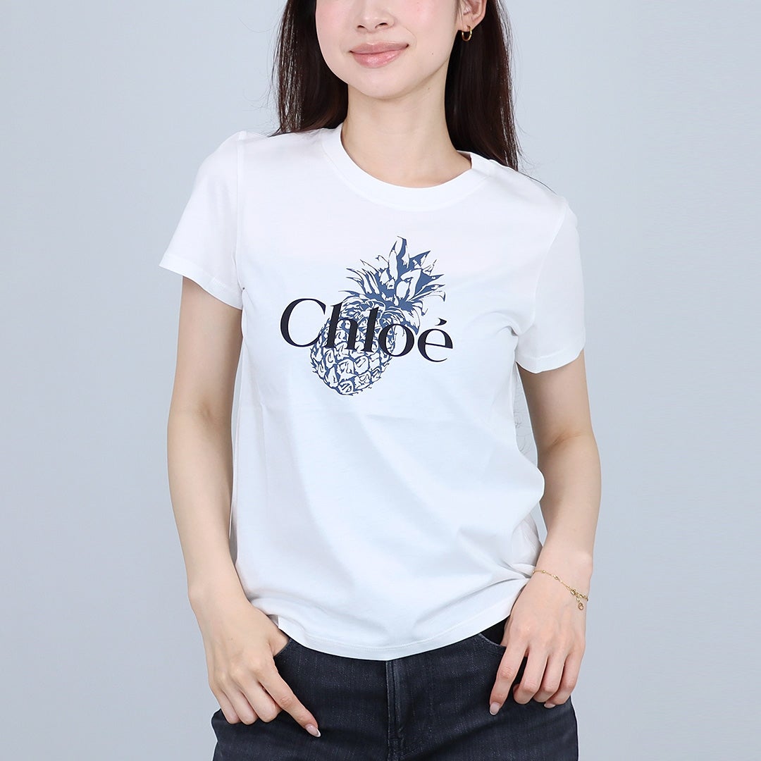 クロエ CHLOE レディース キッズ Tシャツ C20855 半袖 ロゴTシャツ 綿