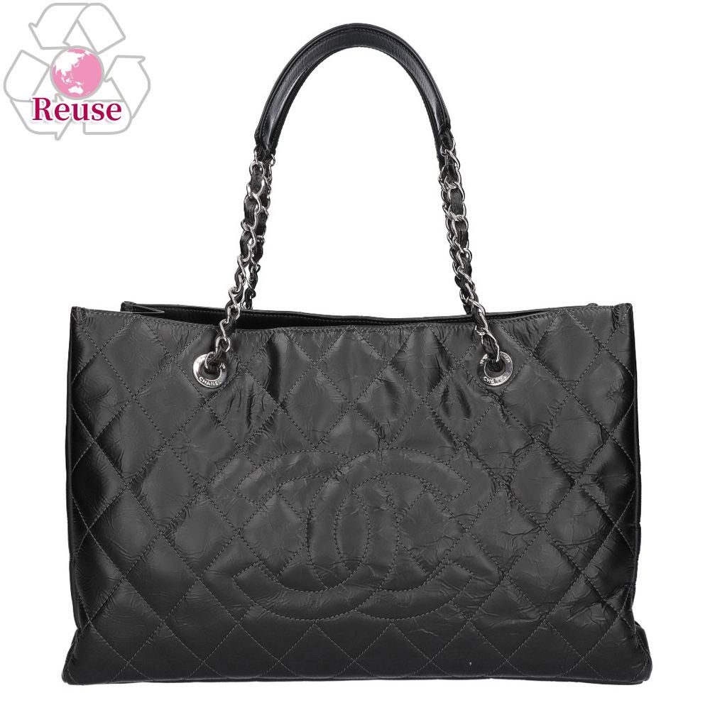 【リユース品】 シャネル CHANEL バッグ トートバッグ チェーントートバッグ ブラック/シルバー金具 【お取り寄せ】