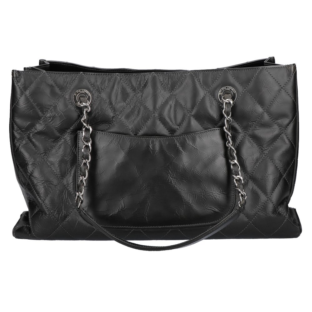 【リユース品】 シャネル CHANEL バッグ トートバッグ チェーントートバッグ ブラック/シルバー金具 【お取り寄せ】