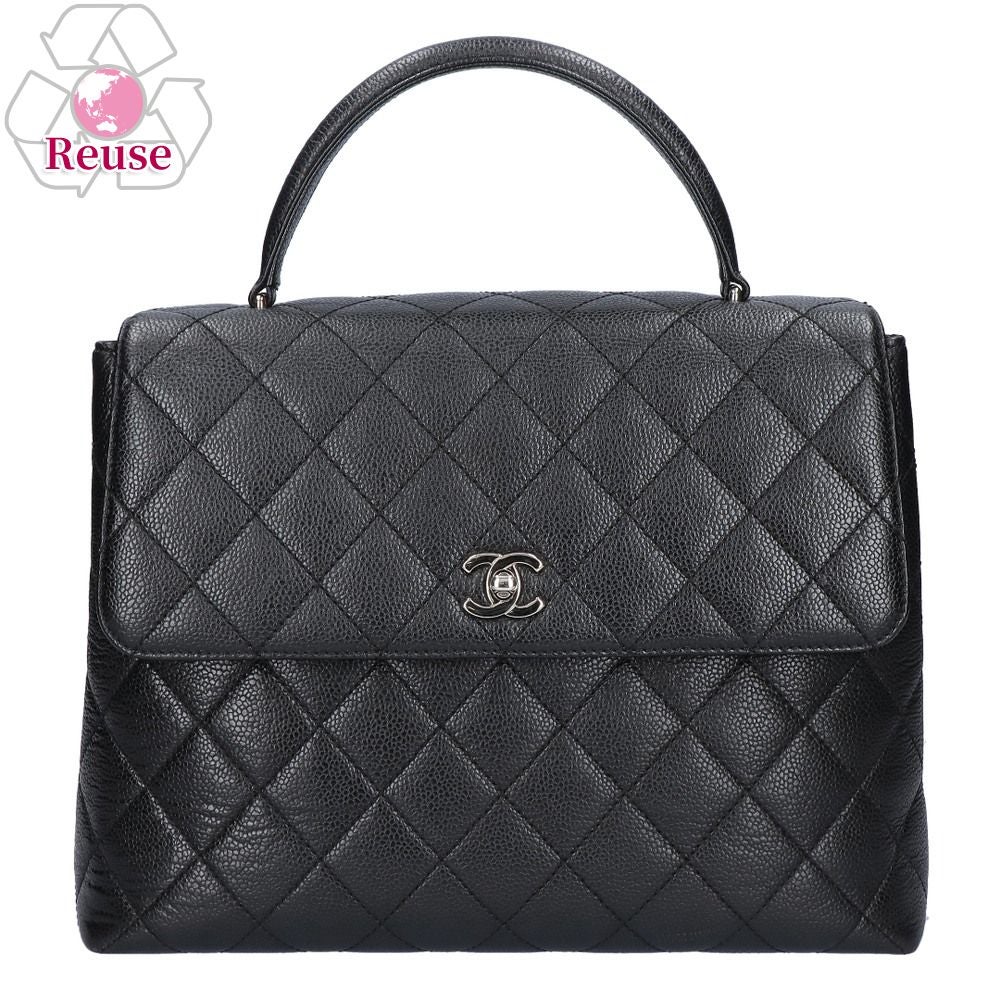 【リユース品】 シャネル CHANEL バッグ ハンドバッグ マトラッセ トップハンドル ハンドバッグ A12397 ブラック/シルバー金具 【お取り寄せ】