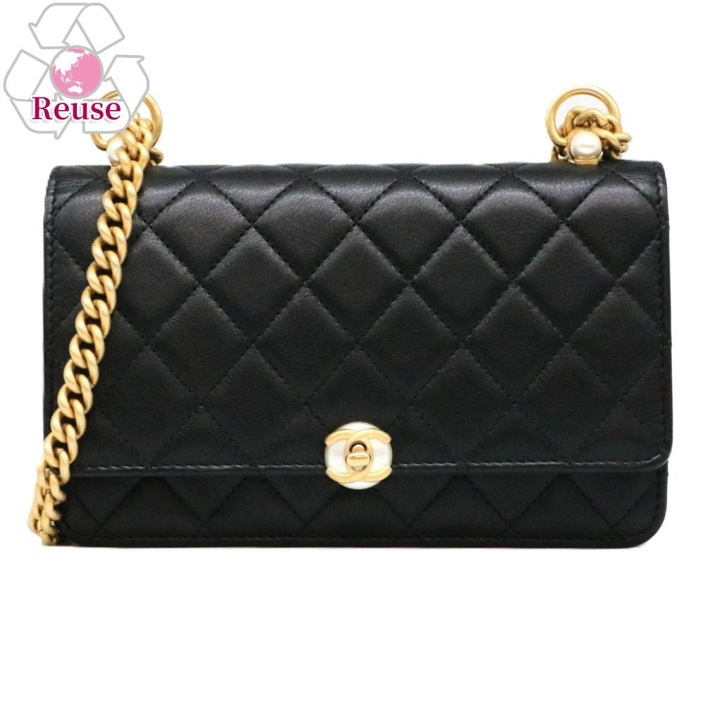 【リユース品】 シャネル CHANEL バッグ ショルダーバッグ マトラッセ チェーンショルダー ブラック/ゴールド金具 【お取り寄せ】