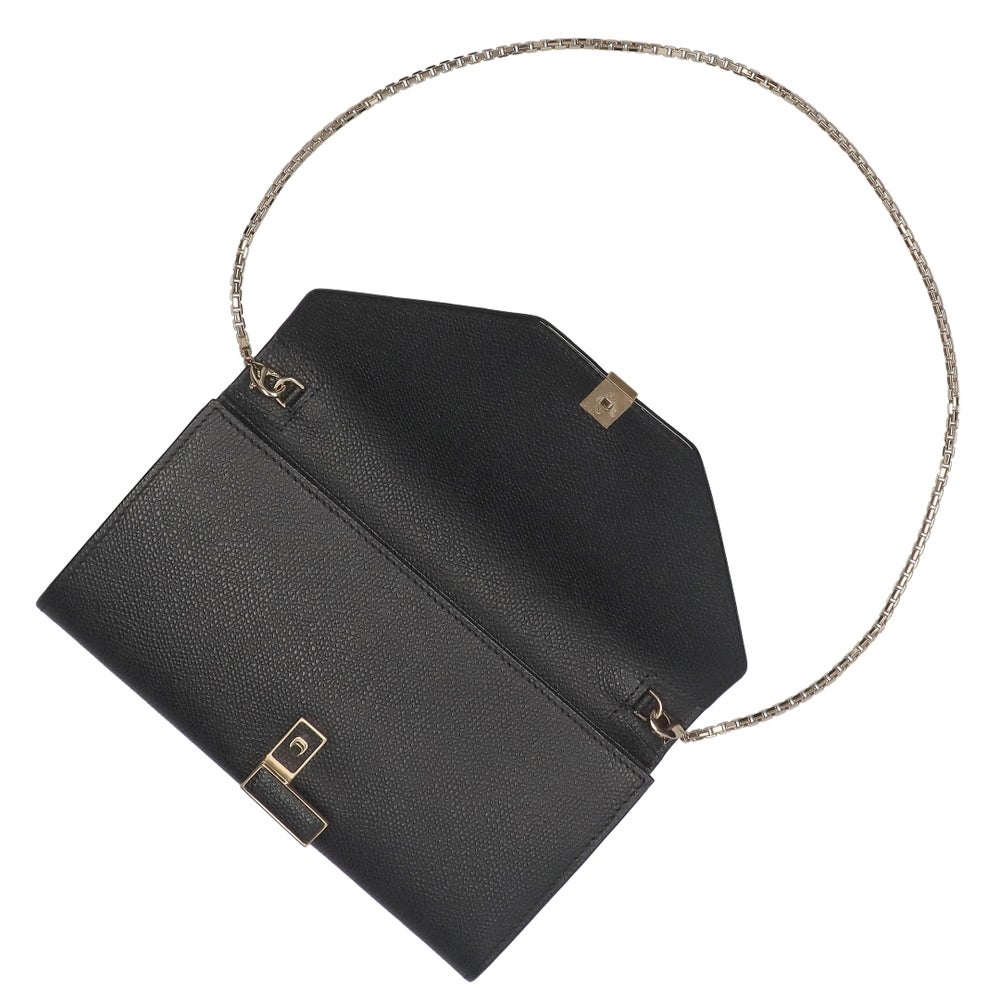 【リユース品】 ヴァレクストラ Valextra バッグ ショルダーバッグ イジイデ チェーンウォレット ブラック 【お取り寄せ】