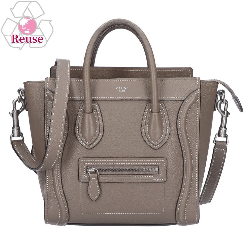 【リユース品】 セリーヌ CELINE バッグ 2WAYバッグ ラゲージナノショッパー グレー 【お取り寄せ】