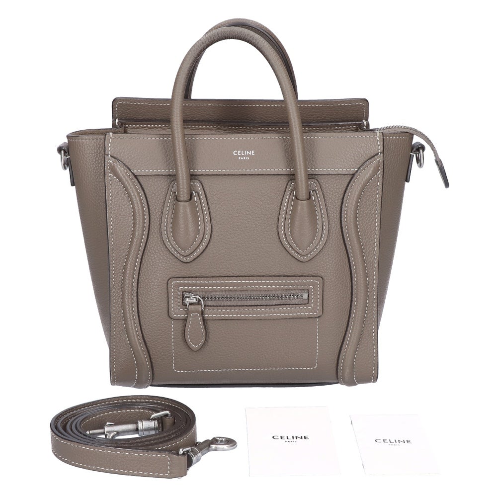 【リユース品】 セリーヌ CELINE バッグ 2WAYバッグ ラゲージナノショッパー グレー 【お取り寄せ】